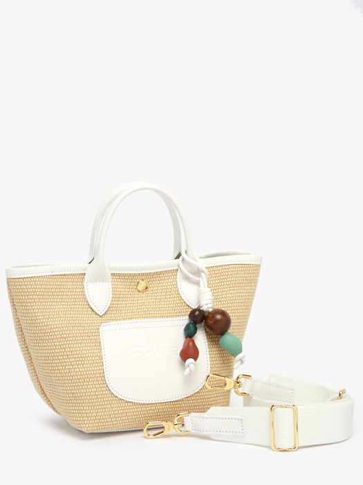 Longchamp Le panier pliage perles Sac porté travers Blanc