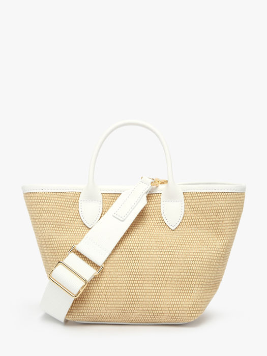 Longchamp Le panier pliage perles Sac porté travers Blanc
