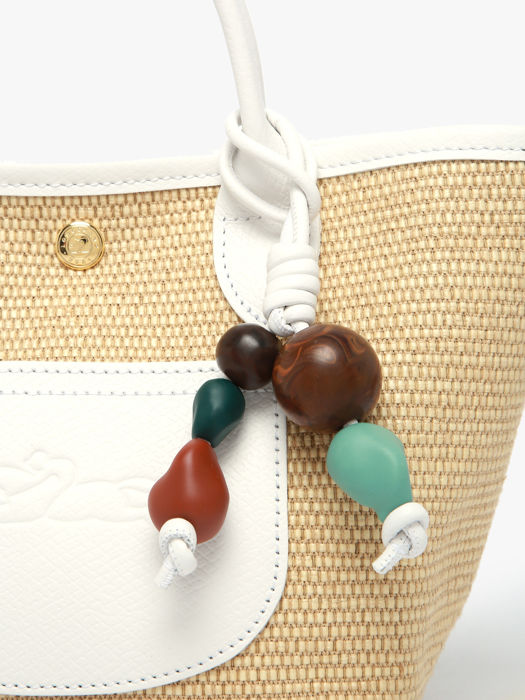 Longchamp Le panier pliage perles Sac porté travers Blanc