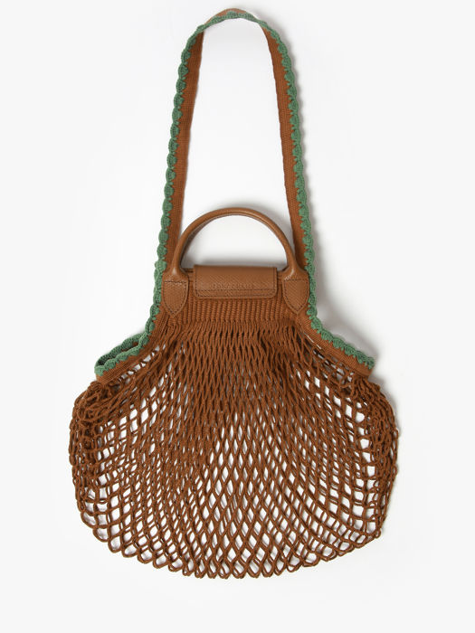 Longchamp Le pliage filet crochet Schoudertas Bruin