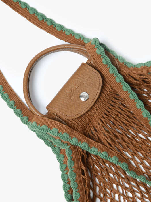 Longchamp Le pliage filet crochet Schoudertas Bruin