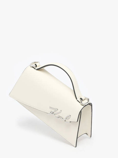 Cross Body Tas K Signature Leder Karl lagerfeld Wit k signature A1W30458 ander zicht 2