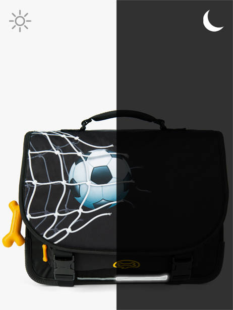 Boekentas 2 Compartimenten Lily Boys Stones and bones Zwart boys B ander zicht 5