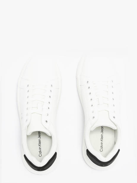 Sneakers Uit Leder Calvin klein jeans Wit men YM01296 ander zicht 3