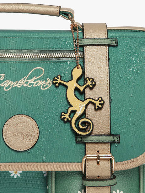 Boekentas Kinderen 3 Compartimenten Cameleon Groen vintage fantasy CA41 ander zicht 6