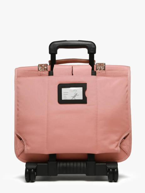 Boekentas Op Wieltjes 3 Compartimenten Cameleon Roze vintage fantasy CR41 ander zicht 5
