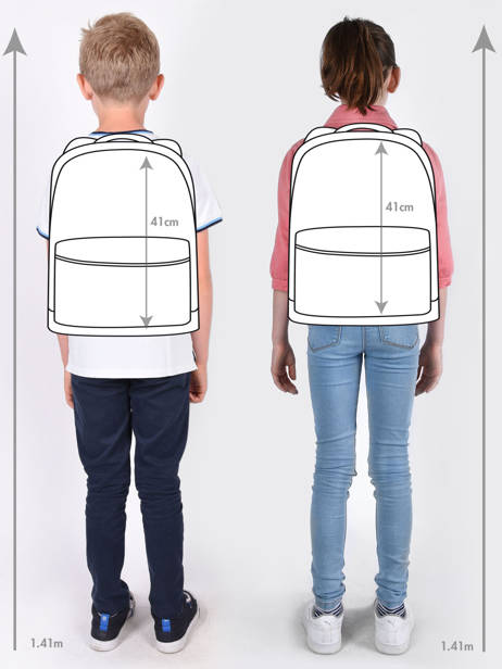 Rugzak 2 Compartimenten Cameleon Blauw vintage urban SO40 ander zicht 1