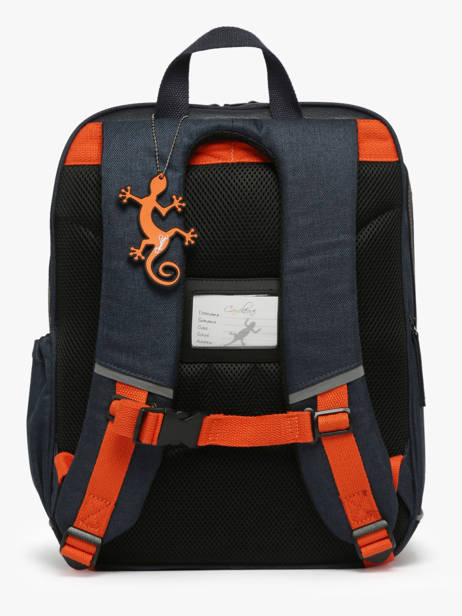 Rugzak 2 Compartimenten Cameleon Blauw vintage urban SO40 ander zicht 4