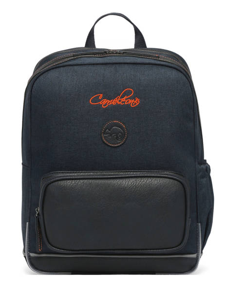 Rugzak 2 Compartimenten Cameleon Blauw vintage urban SO40 ander zicht 7