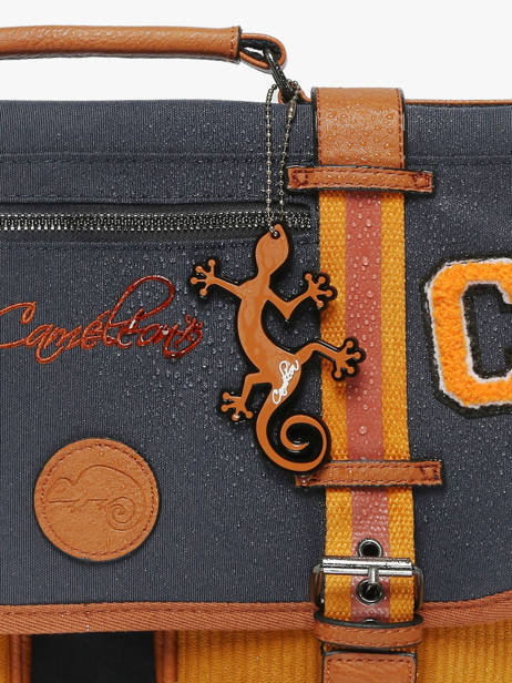 Boekentas Kinderen 3 Compartimenten Cameleon Blauw vintage urban CA41 ander zicht 6