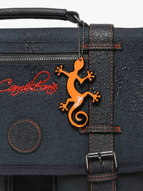 Rugzak 2 Compartimenten Cameleon Blauw vintage urban SO40 ander zicht 6