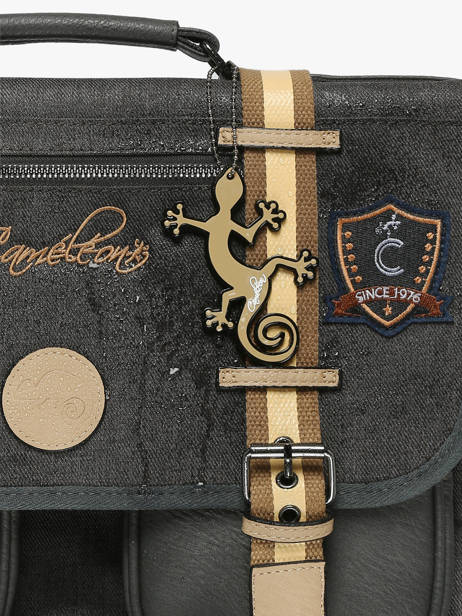 Rugzak 2 Compartimenten Cameleon Grijs vintage urban SO40 ander zicht 6