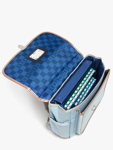 Boekentas 2 Compartimenten Caramel et cie Blauw boheme FI ander zicht 3