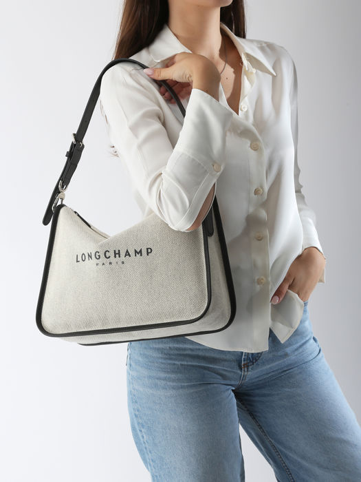 Longchamp Essential toile Schoudertas Wit