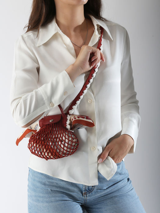 Longchamp Le pliage filet crochet Cross body tas Rood