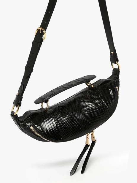 Cross Body Tas Origami Python Leder Lancel Zwart origami A13260 ander zicht 2