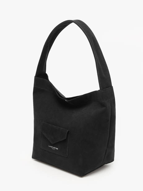 Schoudertas Suedine Kba Lancaster Zwart suedine kba 60 ander zicht 2