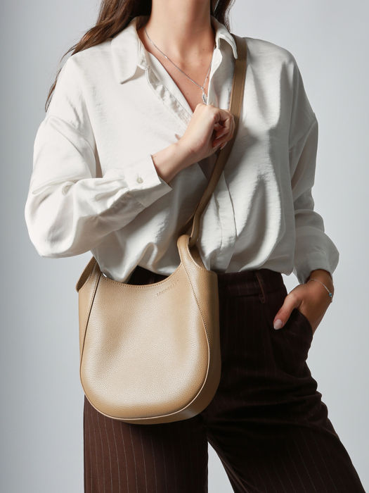 Longchamp Le foulonné Sac porté travers Beige