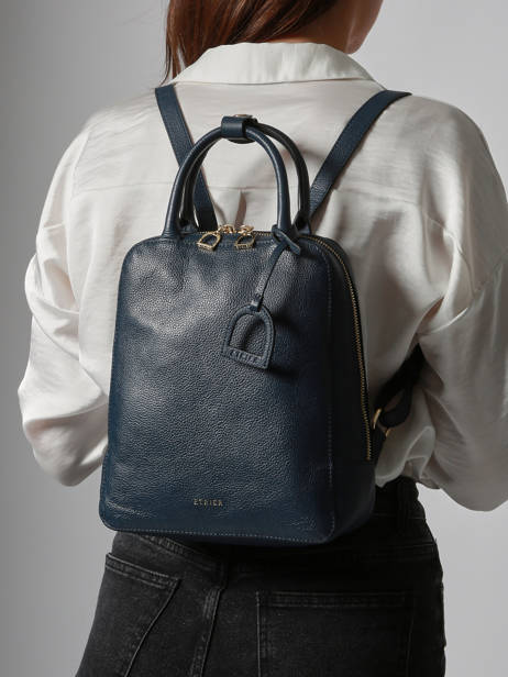 Rugzak Tradition Leder Etrier Blauw tradition ETRAB37S ander zicht 1