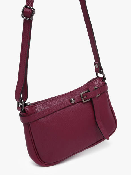 Cross Body Tas Caviar Leder Milano Rood caviar G1421N ander zicht 1