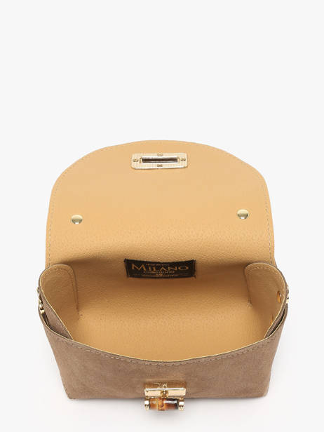 Cross Body Tas Velvet Leder Milano Bruin velvet VE24117 ander zicht 3