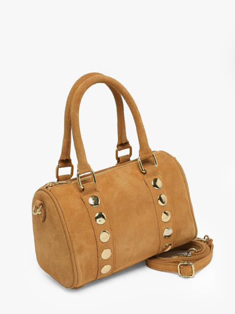 Handtassen Velvet Leder Milano Bruin velvet VE25066 ander zicht 2