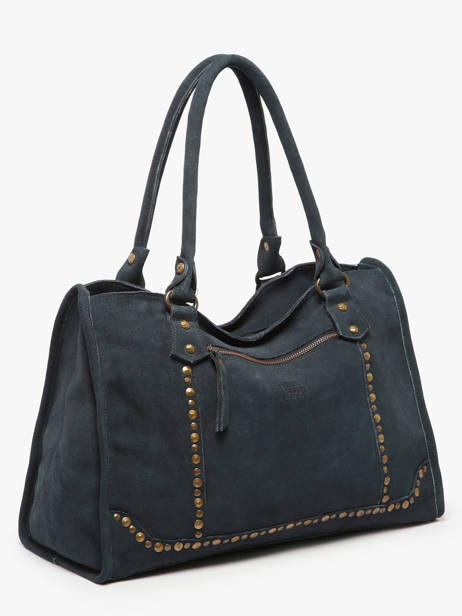 Schoudertas A4 Houston Leder Basilic pepper Blauw houston BHOU31 ander zicht 2
