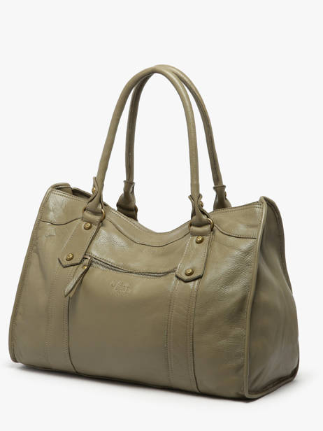 Sac Shopping A4 Cow Cuir Basilic pepper Vert cow BCOW31 vue secondaire 2