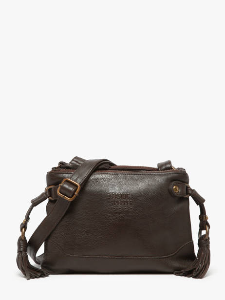 Sac Bandouli�re Cow Cuir Basilic pepper Marron cow BCOW82