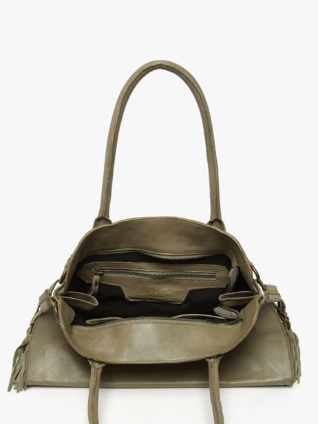 Schoudertas Cow Leder Basilic pepper Groen cow BCOW84 ander zicht 3