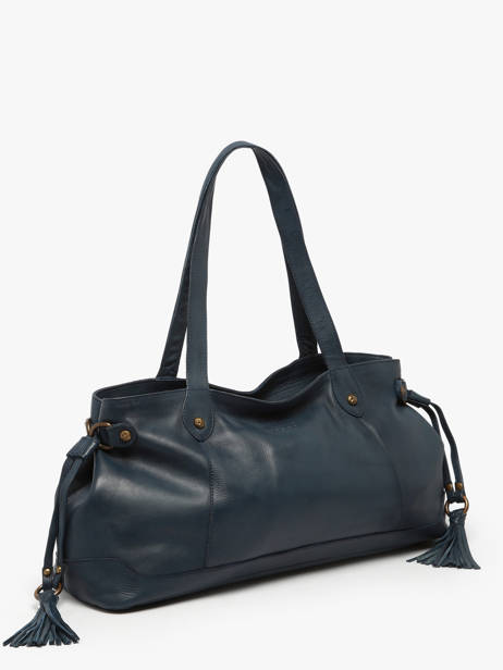 Handtassen Cow Leder Basilic pepper Blauw cow BCOW80 ander zicht 2