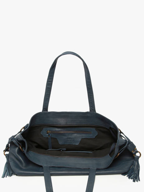 Handtassen Cow Leder Basilic pepper Blauw cow BCOW80 ander zicht 3