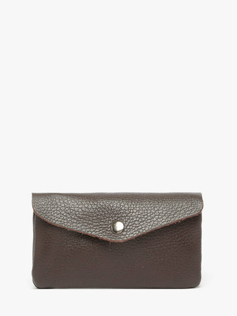 Porte-monnaie Cuir Milano Marron caviar CA23113