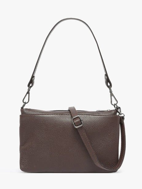 Cross Body Tas Caviar Leder Milano Bruin caviar CA25066 ander zicht 4