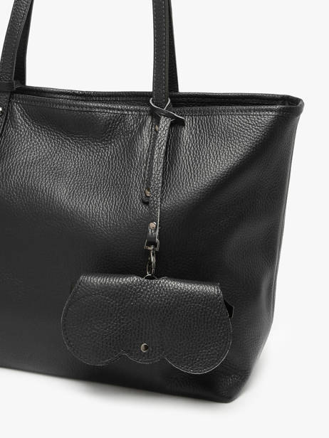 Brilhouder Caviar Leder Milano Zwart caviar CA25069 ander zicht 1