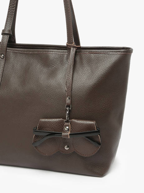 Brilhouder Caviar Leder Milano Bruin caviar CA25069 ander zicht 2