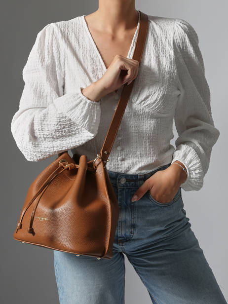 Cross Body Tas Alba Double Leder Lancaster Bruin alba double 81 ander zicht 1