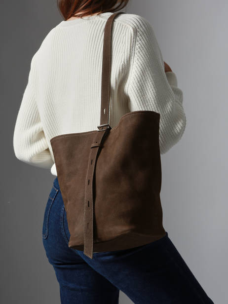 Cross Body Tas Rugzak M Cavalier Nubuck Leder Etrier Bruin cavalier nubuck ECAN126M ander zicht 2