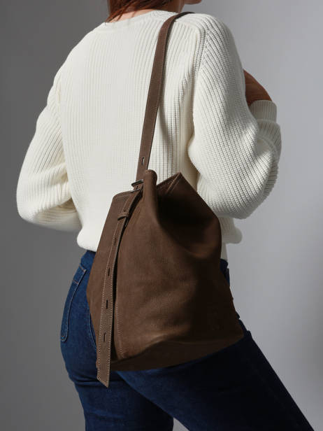 Cross Body Tas Rugzak M Cavalier Nubuck Leder Etrier Bruin cavalier nubuck ECAN126M ander zicht 3