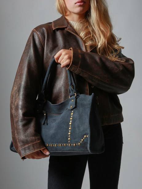 Sac à Main A4 Houston Cuir Basilic pepper Bleu houston BHOU22 vue secondaire 1