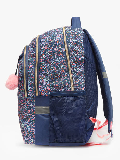 Rugzak 2 Compartimenten Milky kiss Blauw floral fame 3700526 ander zicht 2