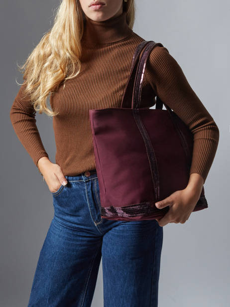 Sac Porté Main Cabas Coton Vanessa bruno Rouge cabas 1V40378 vue secondaire 1