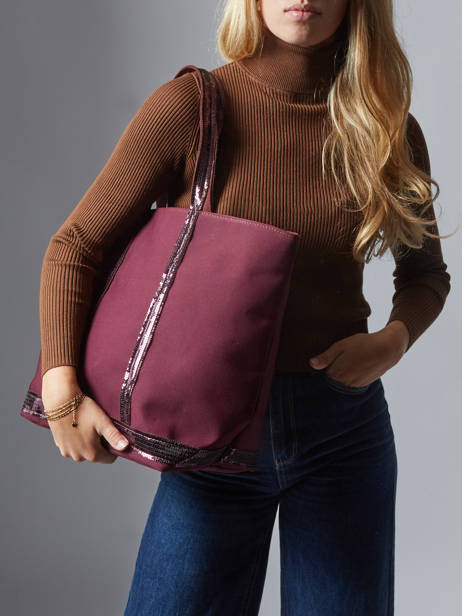 Handtas L Le Cabas Pailletten Vanessa bruno Violet cabas 1V40315 ander zicht 1