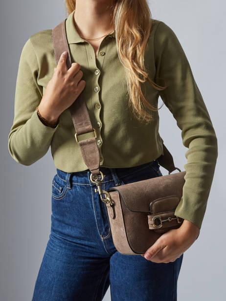 Sac Bandoulière Velvet Cuir Milano Marron velvet VE260611 vue secondaire 1