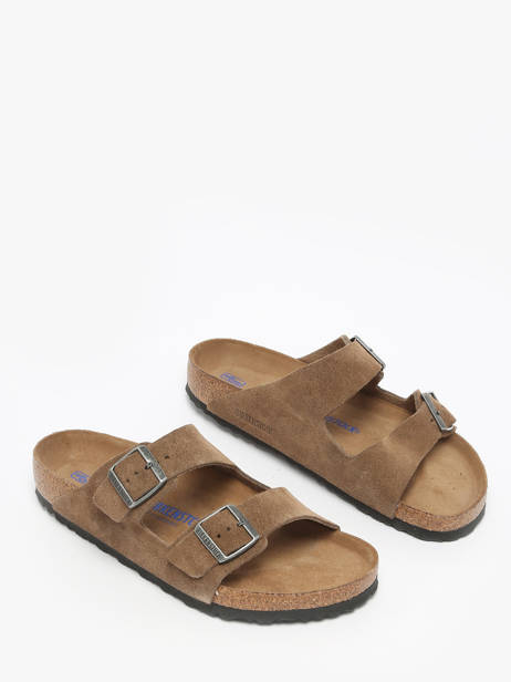 Slippers Uit Leder Birkenstock Bruin men 1030863 ander zicht 1