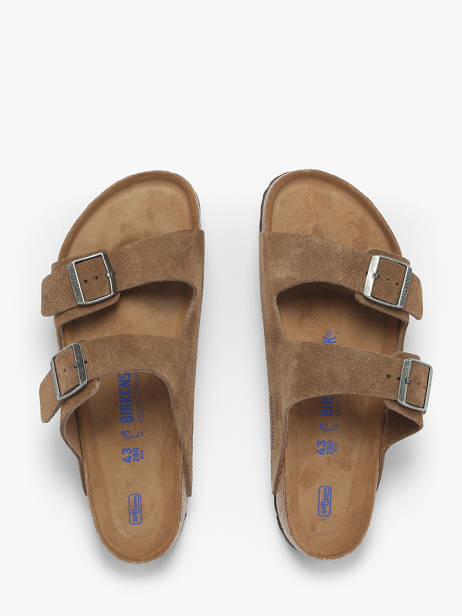 Slippers Uit Leder Birkenstock Bruin men 1030863 ander zicht 3
