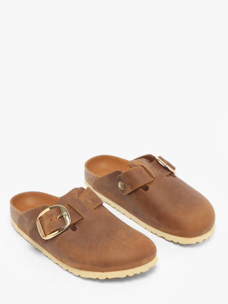 Slippers Uit Leder Birkenstock Bruin women 1030446 ander zicht 1