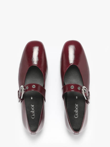 Ballerines En Cuir Gabor Rouge women 25 vue secondaire 3