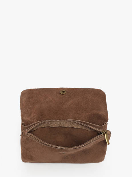 Cross Body Tas Velvet Leder Milano Bruin velvet VE23067 ander zicht 3