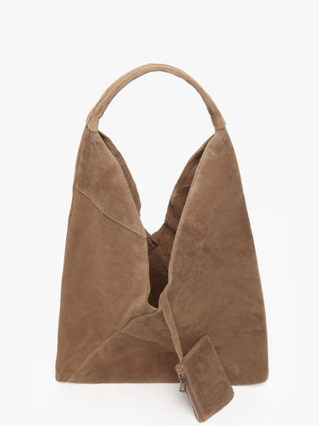 Schoudertas A4 Velvet Leder Milano Bruin velvet VE25069 ander zicht 3